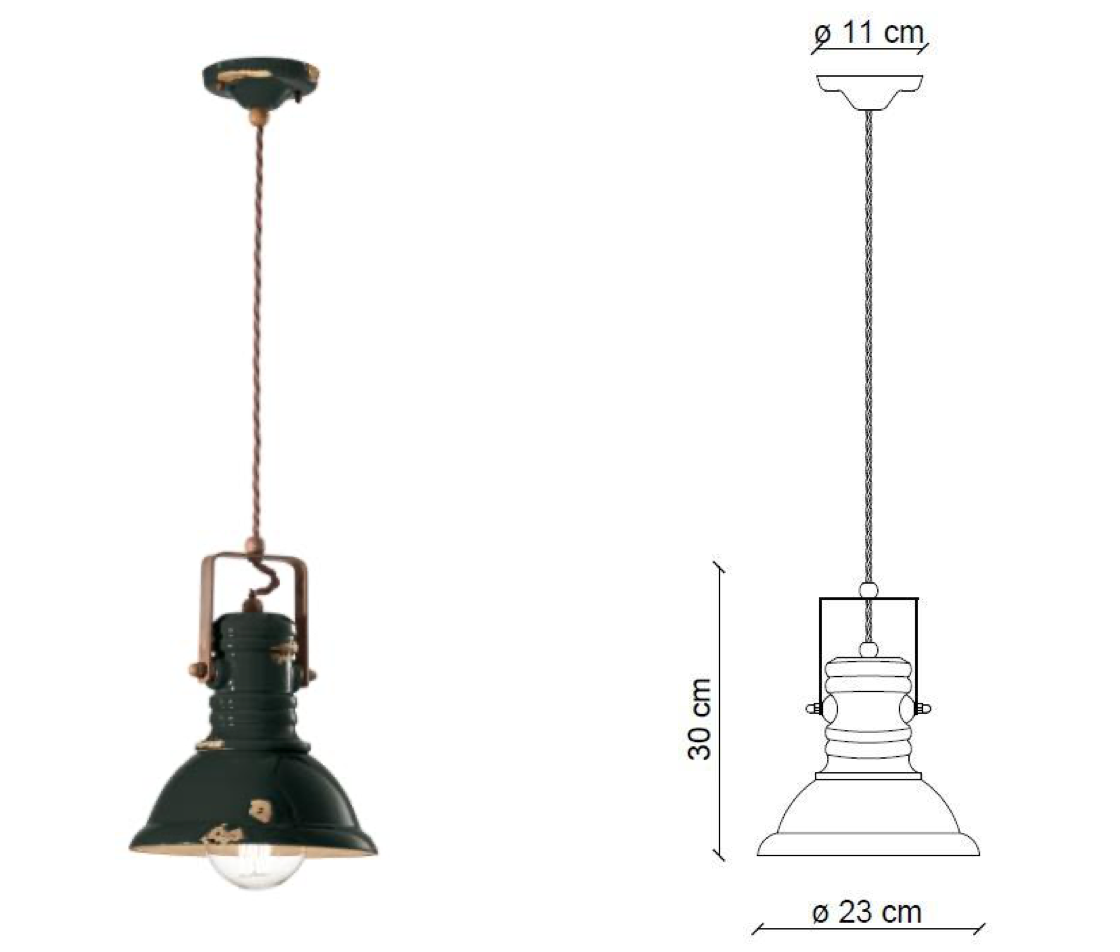 medidas lámpara colgante Industrial C1691