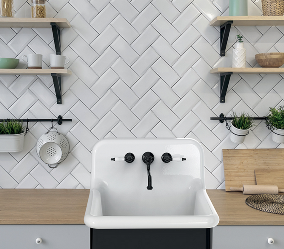 ambientación cocina con grifería cocina lavabo RKF04