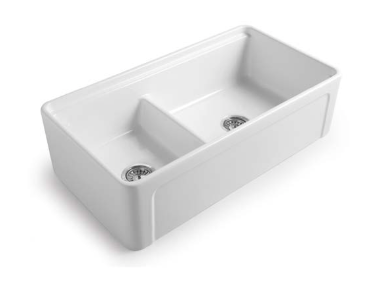 Fregadero de Cocina Cerámica Doble Seno Cook Double | Bleu Provence | Retrotimes