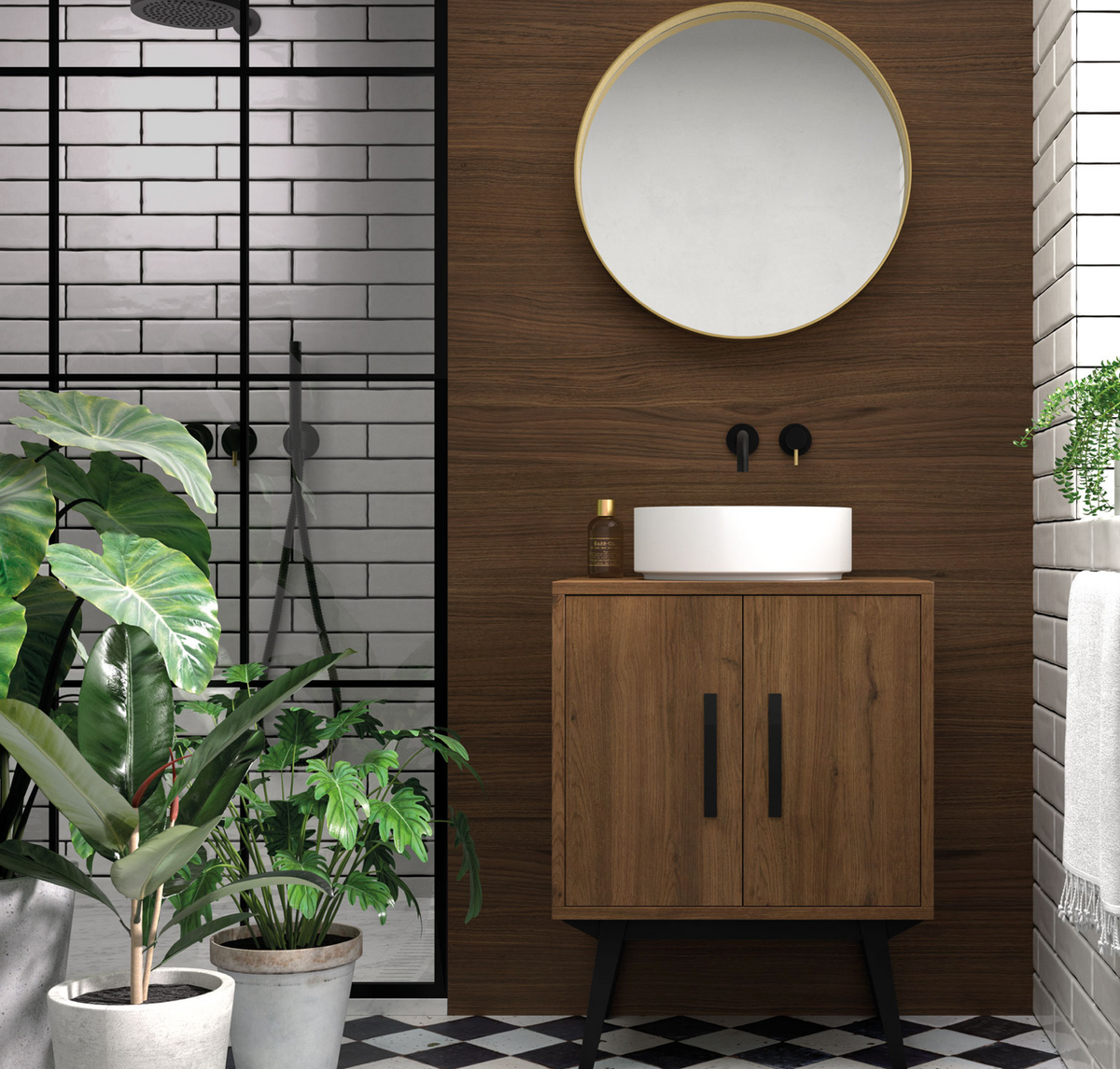 ambientación baño con lavabo Aqua blanco