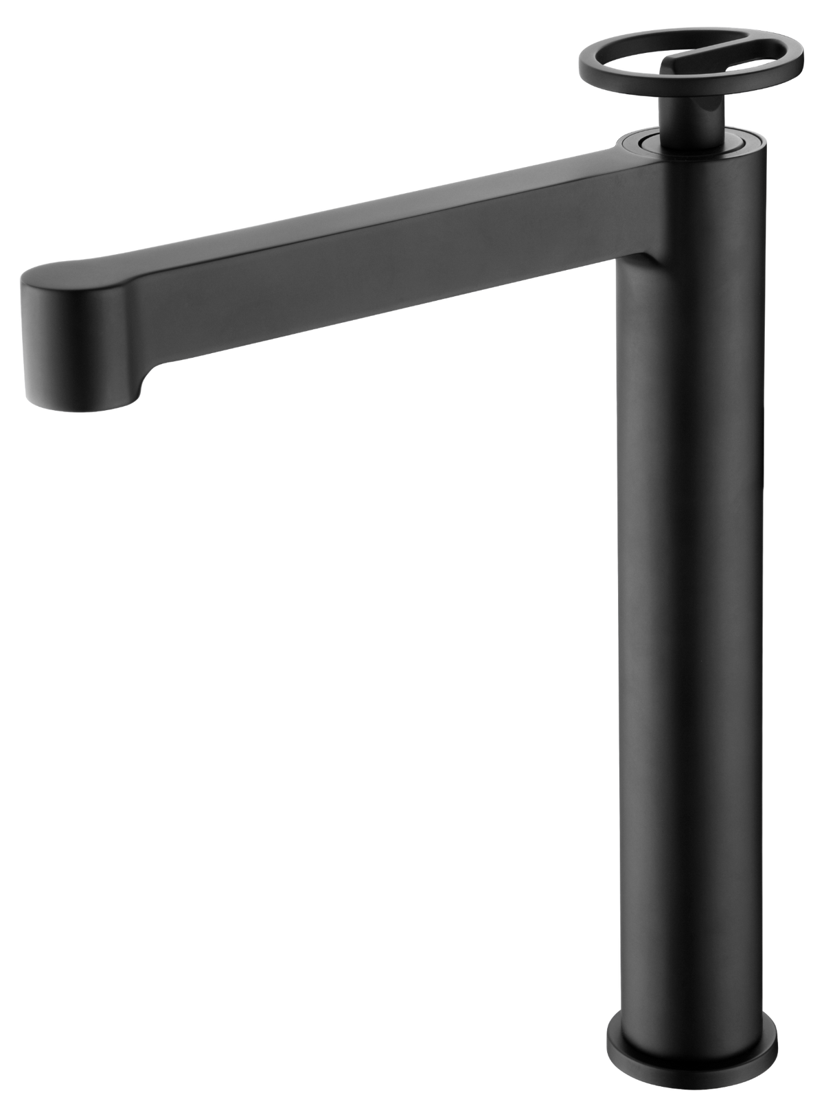 IMAGEN GRIFO LAVABO MONOMANDO CAÑO ALTO OLIMPO NEGRO MATE