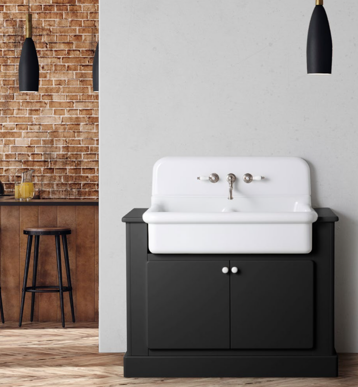 ambiente cocina con griferia RK04 en cromo/anís