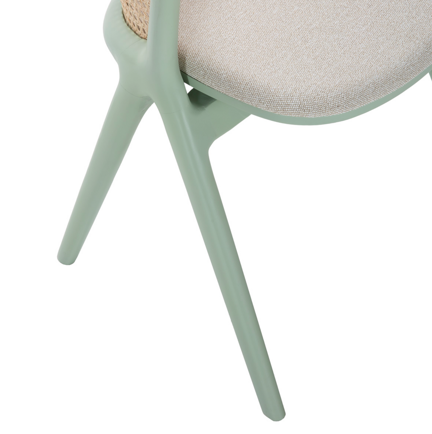 Silla Bistró Madera de Haya, Ratán y Tela Beige Estilo Vintage | Thai Natura | Retrotimes
