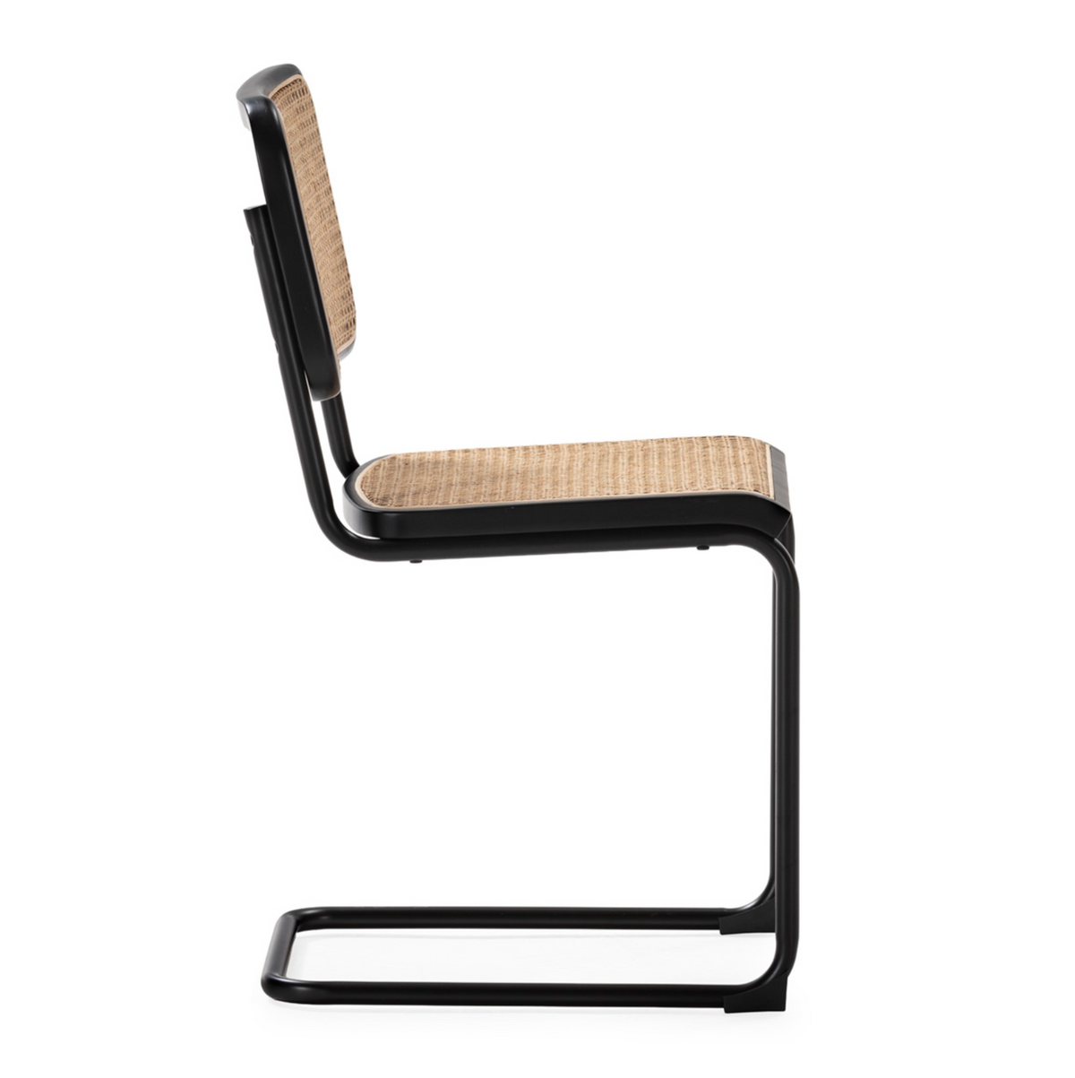 Silla Cesca Estilo Bauhaus Metal Negro y Ratán Natural | Thai Natura | Retrotimes