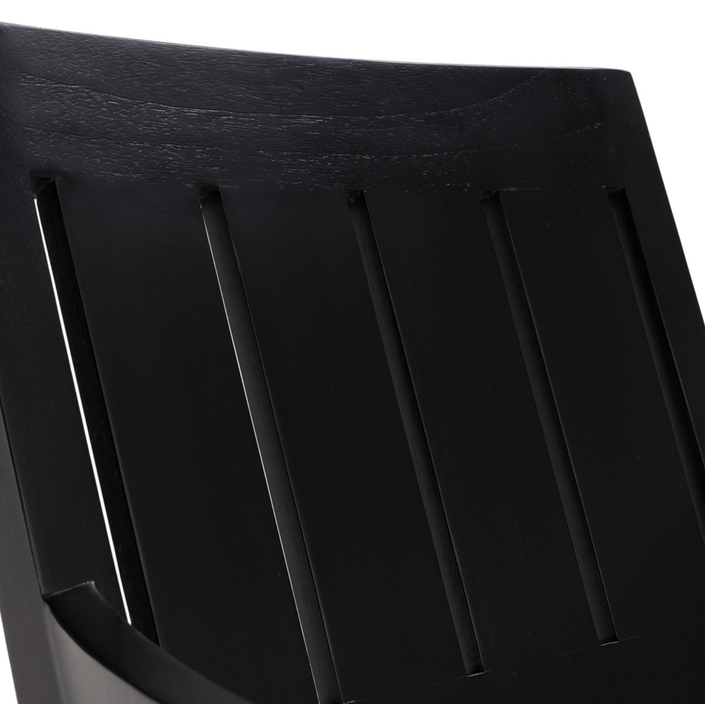 Sillón Art Déco de Madera de Teca Lacada en Negro y Cojines Blancos | Thai Natura
