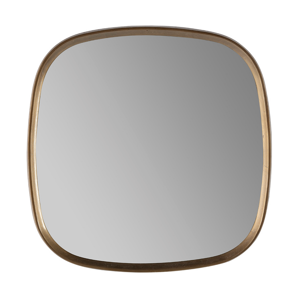 Vintage Distressed Gold Mirror | Rounded Aluminum Frame | Thai Natura