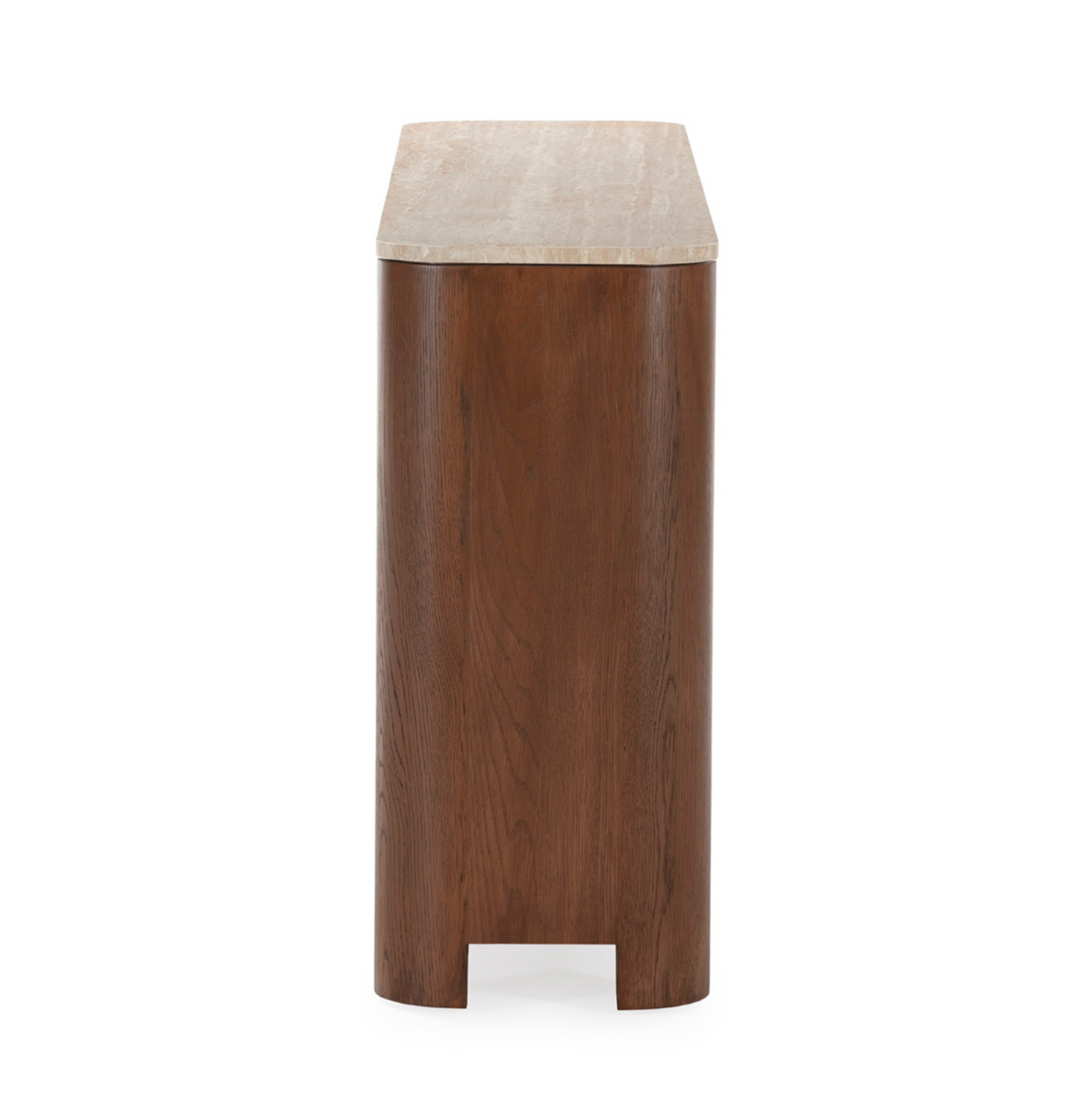 Consola Vintage Roble y Mármol Travertino 181cm | Marrón / Crema