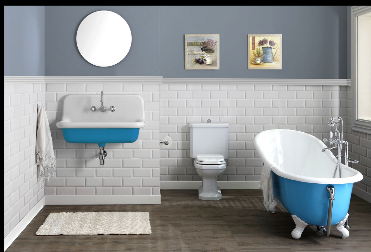 Bañera con patas Lavande de hierro fundido esmaltado estilo vintage