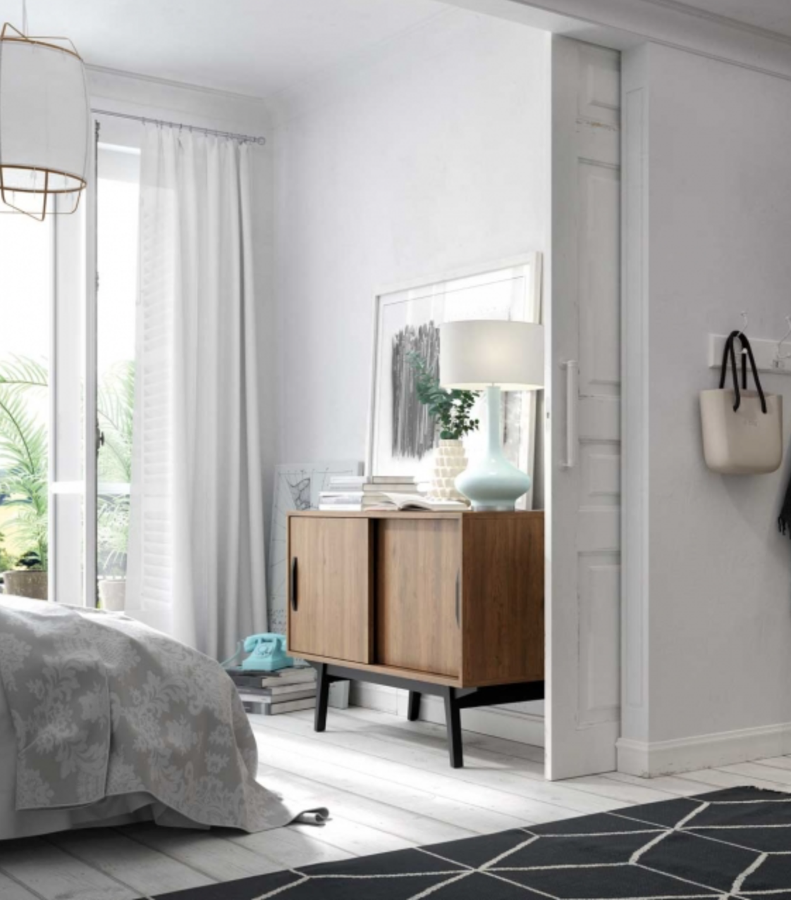 mueble baño retro patas y tiradores negros