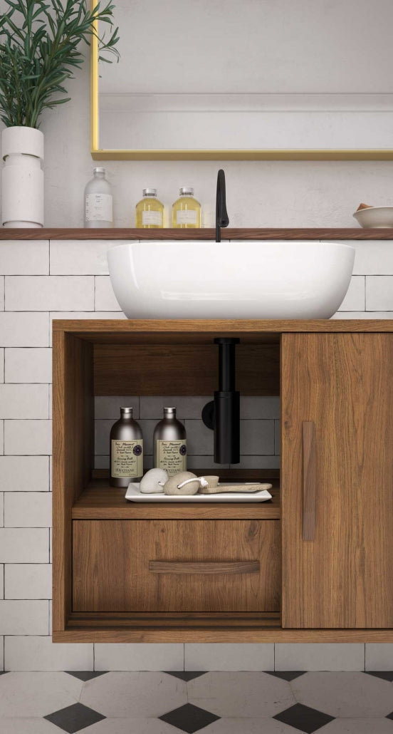 Mueble baño midcentury madero atelier