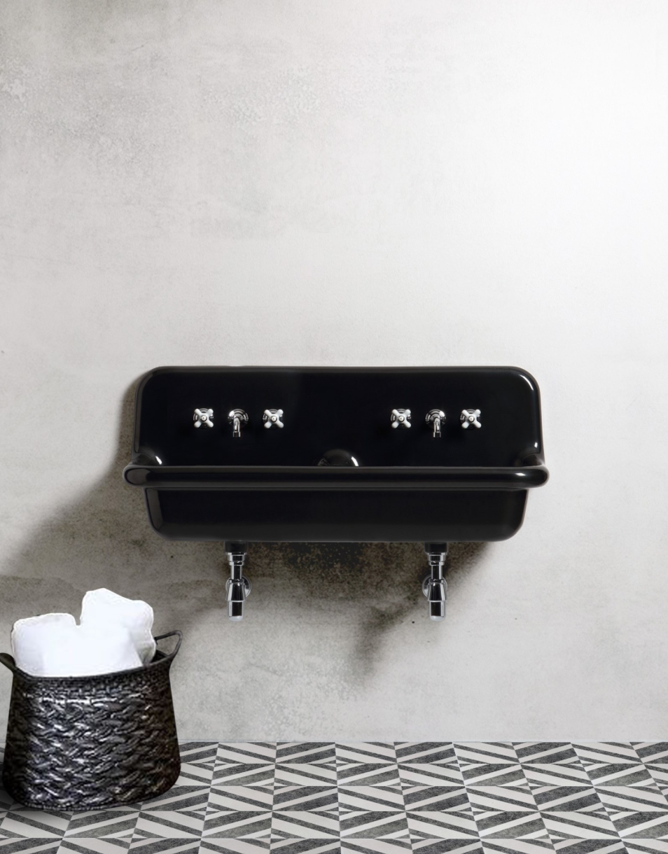 Lavabo de Cerámica Vintage Extragrande Doble Seno True Colors | Bleu Provence | Retrotimes
