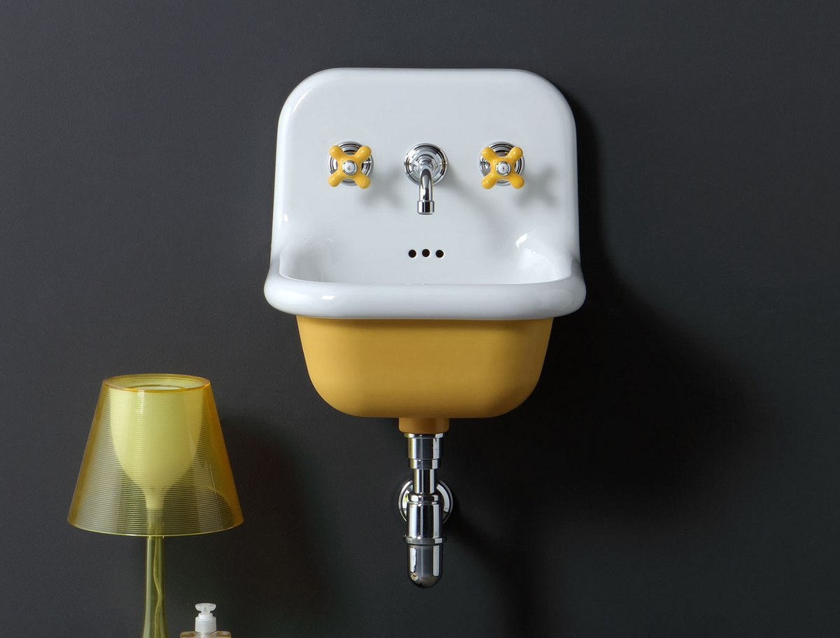 lavabo true colors pequeño color exterior amarillo mostaza mate