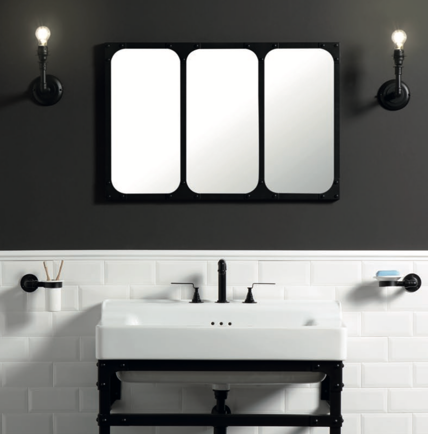 ambientación baño con aplique Industrialis