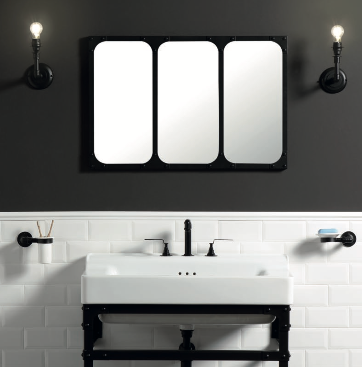 ambientación baño con aplique Industrialis