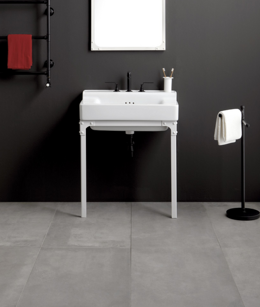lavabo Industrialis 75 cm con base metálica blanca