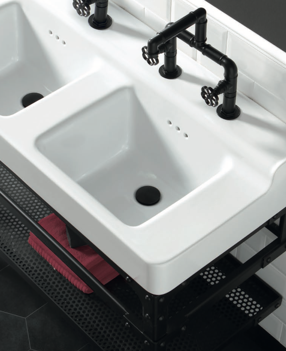 detalle lavabo Industrialis doble 110cm