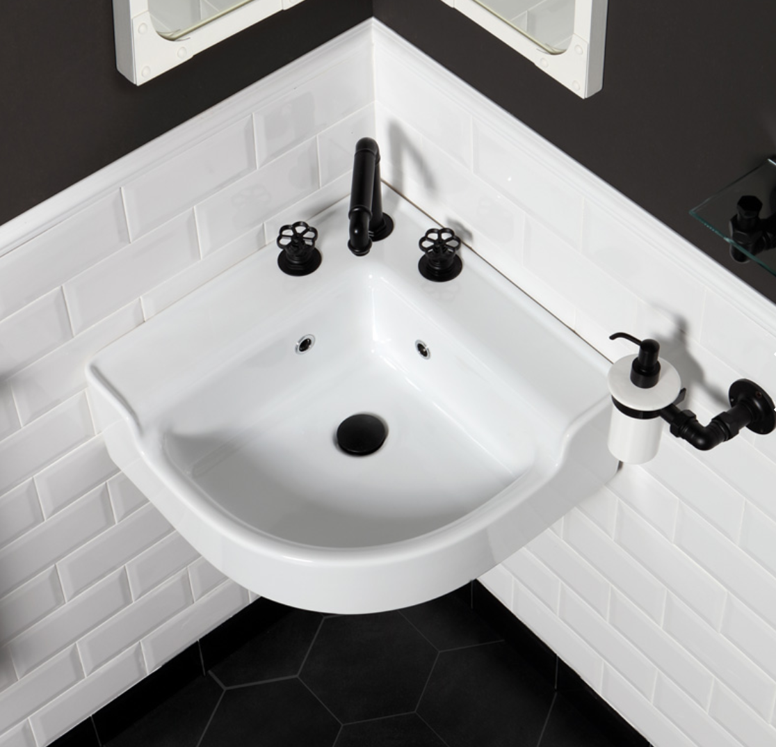vista frontal lavabo Industrialis esquinero