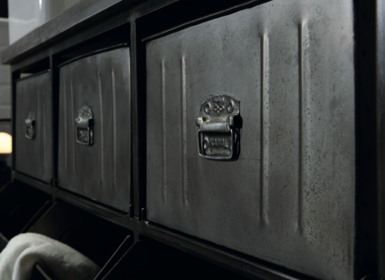 detalle cajones mueble metal Industrialis 