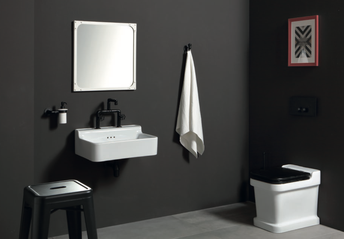 ambientación baño con wc industrialis a tierra