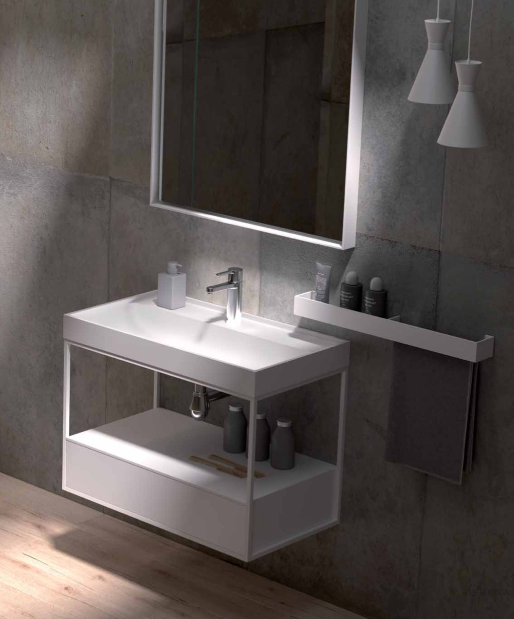 Barra toallero en blanco supermate
