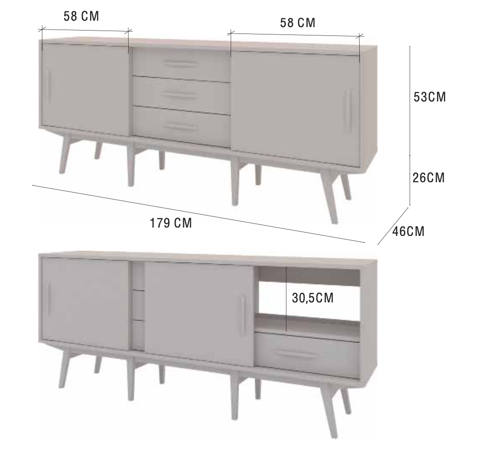 medidas mueble velvet madero atelier 179cm