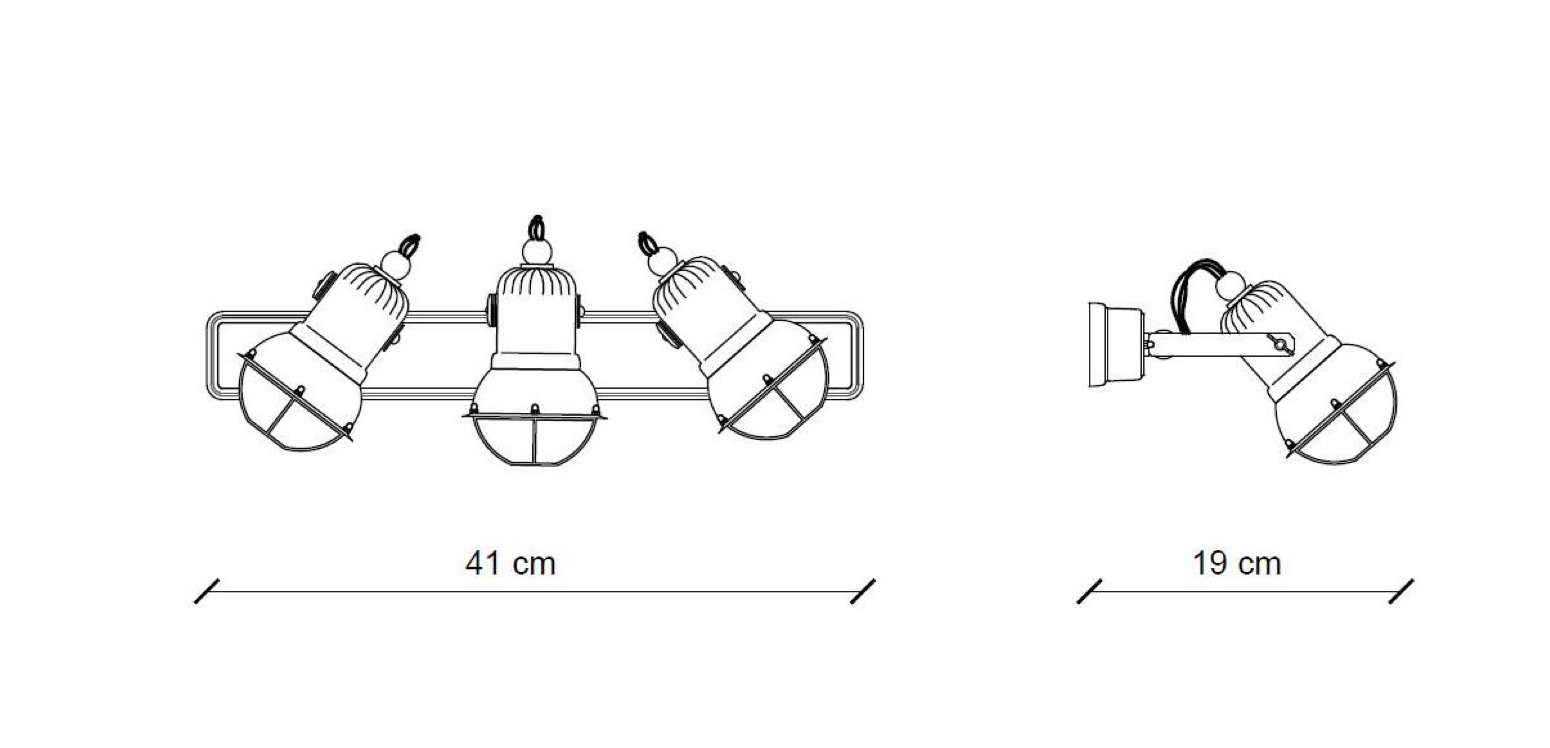 medidas aplique triple foco Loft C1677-1 