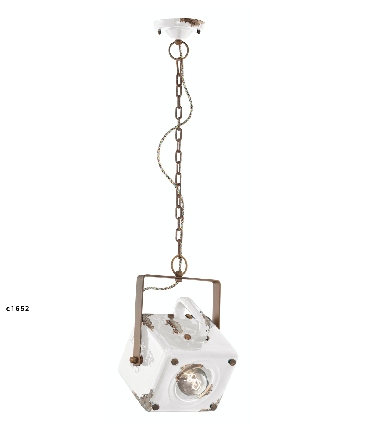 imagen lámpara colgante Industrial c1652 blanco
