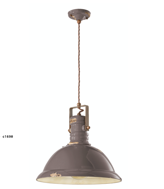 imagen lámpara colgante Industrial C1690 gris