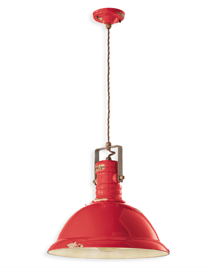 imagen lámpara colgante Industrial C1690 rojo