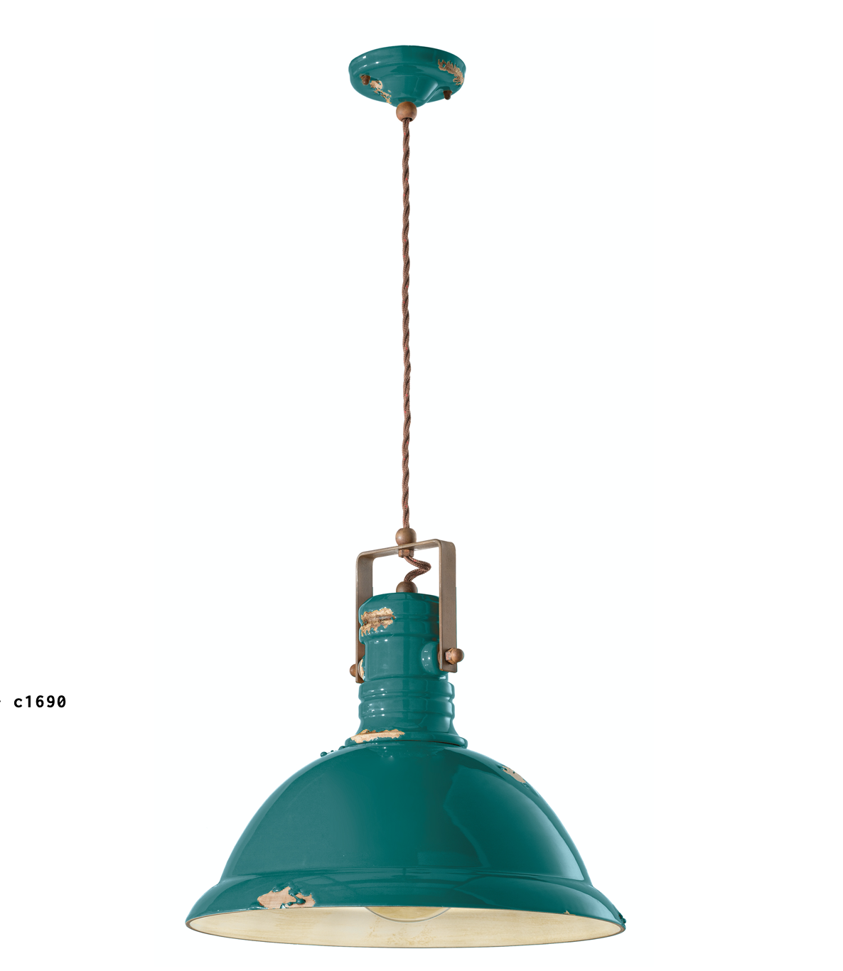 imagen lámpara colgante Industrial C1690 verde vintage