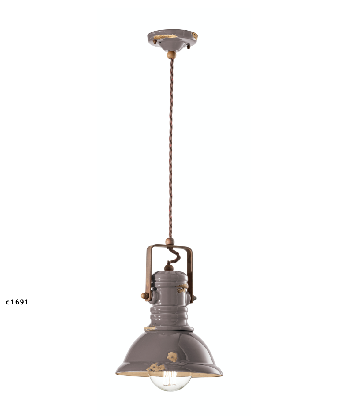 imagen lámpara colgante Industrial C1691 gris