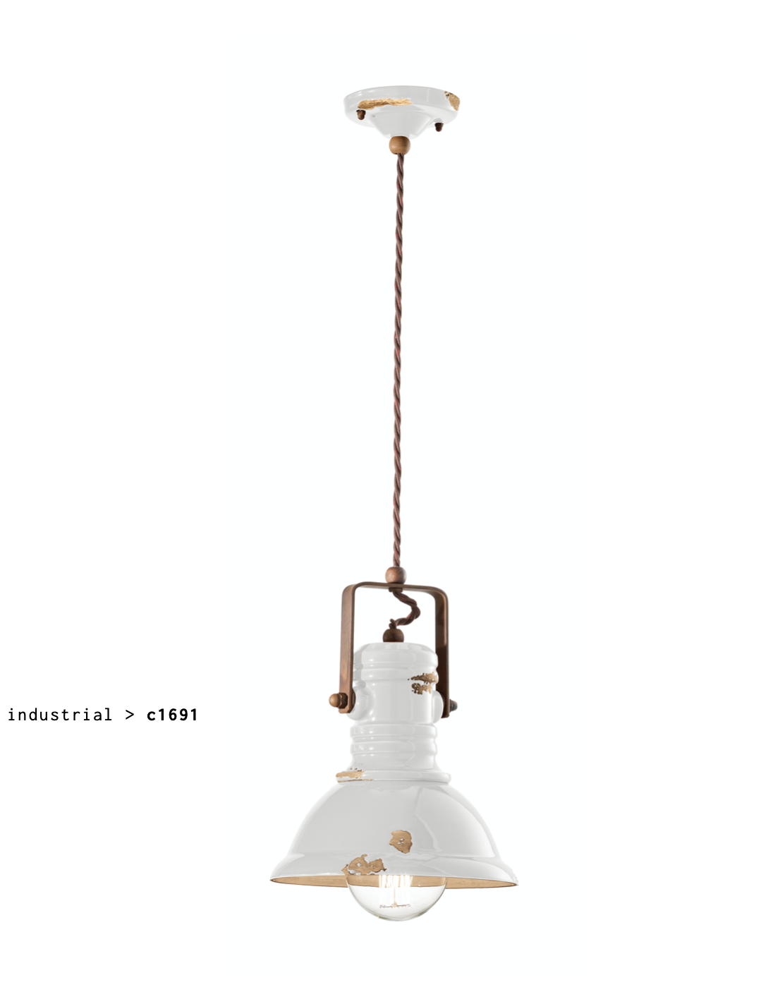 imagen lámpara colgante Industrial C1691 blanco