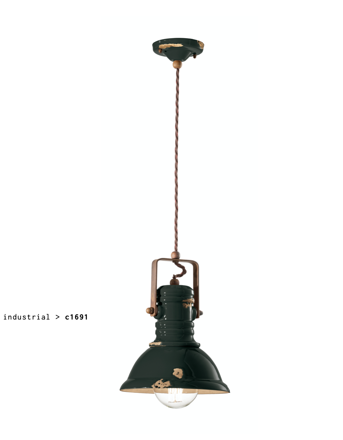 imagen lámpara colgante Industrial C1691 negro