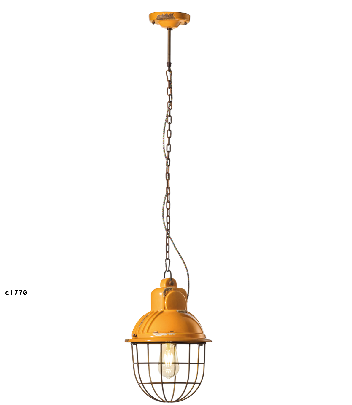 imagen lámpara colgante Industrial C1770 amarillo