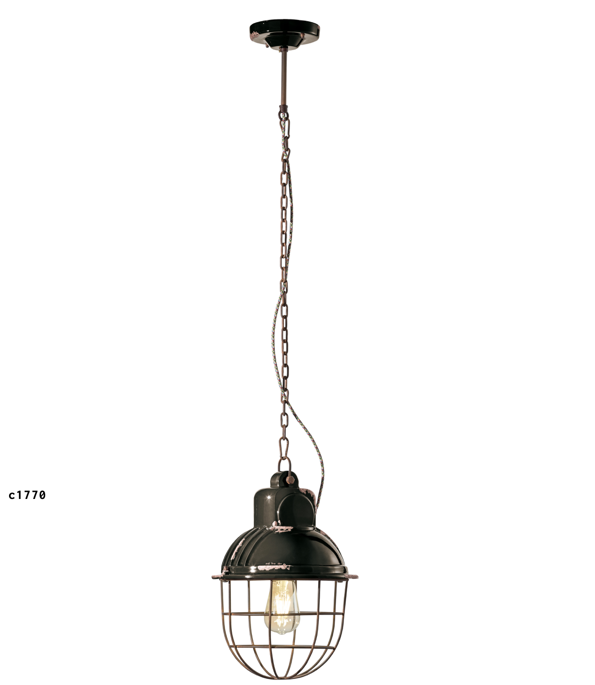 imagen lámpara colgante Industrial C1770 negro