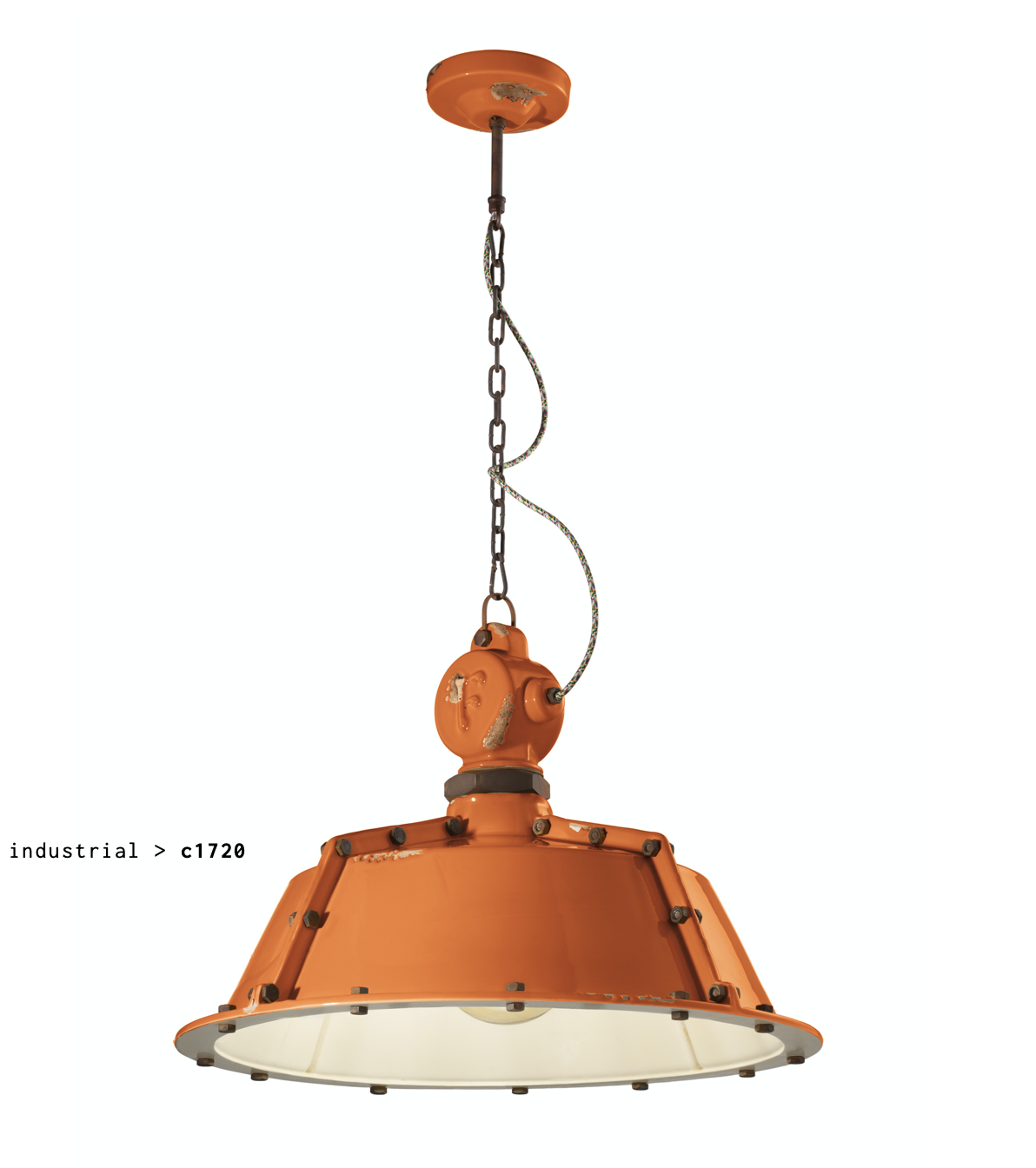 imagen lámpara colgante Industrial C1720 naranja