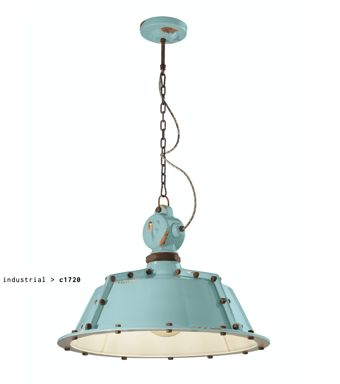imagen lámpara colgante Industrial C1720 azul claro