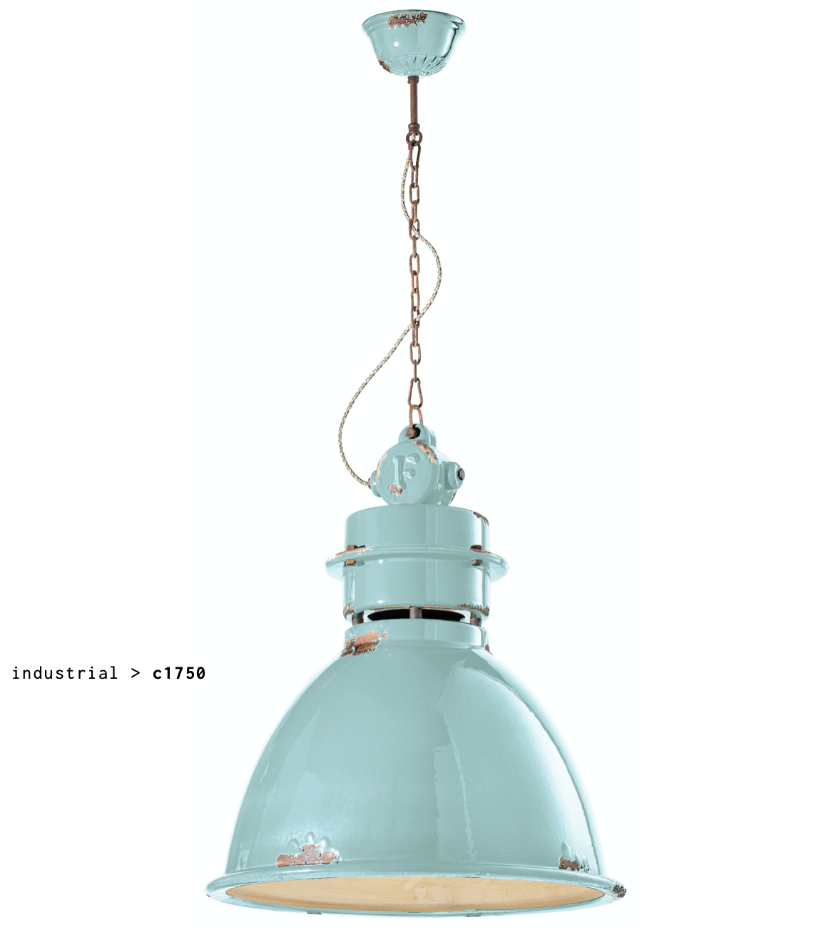 imagen lámpara colgante Industrial C1750 azul claro