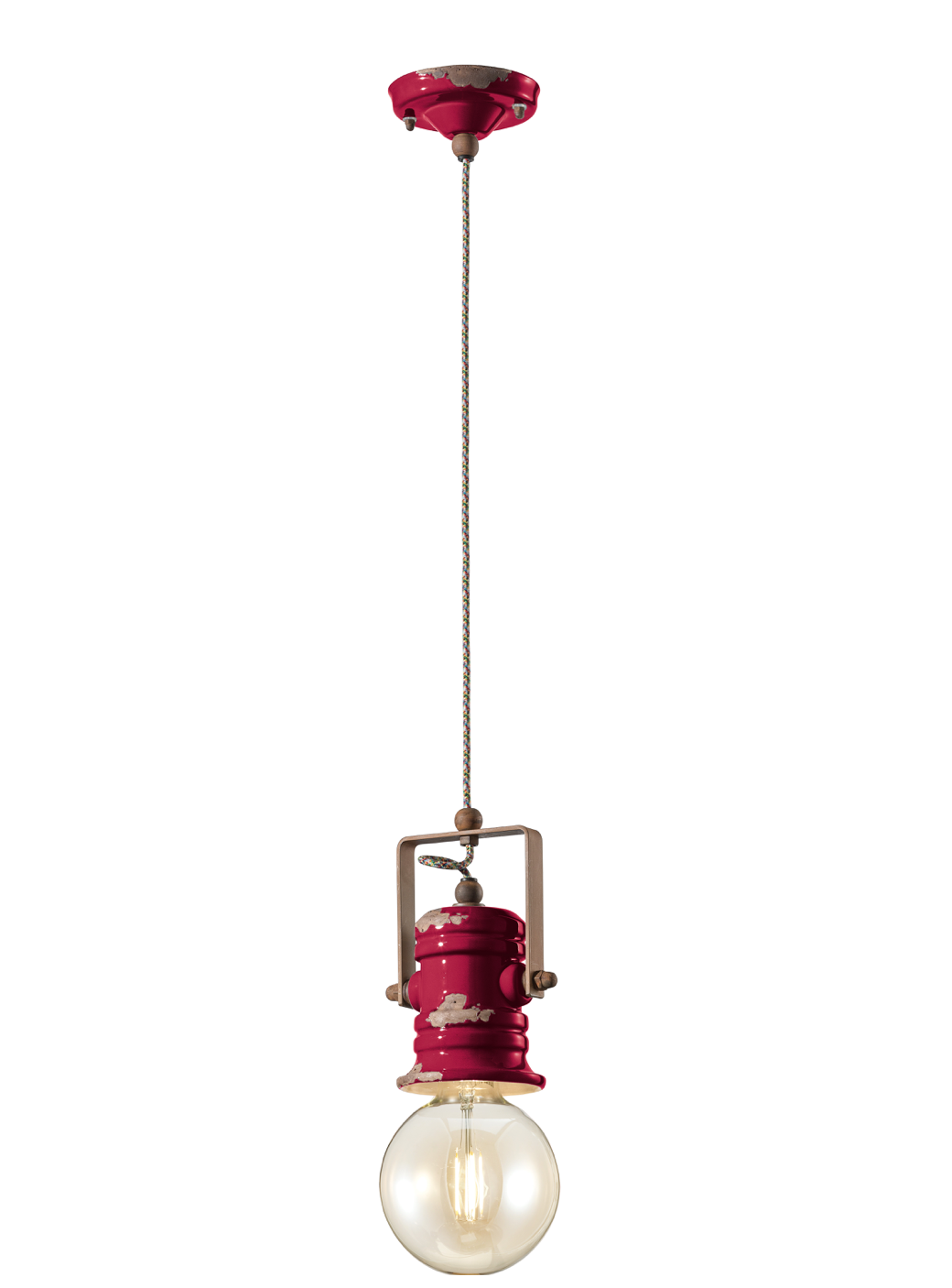 imagen lámpara colgante C1840 rojo burdeos