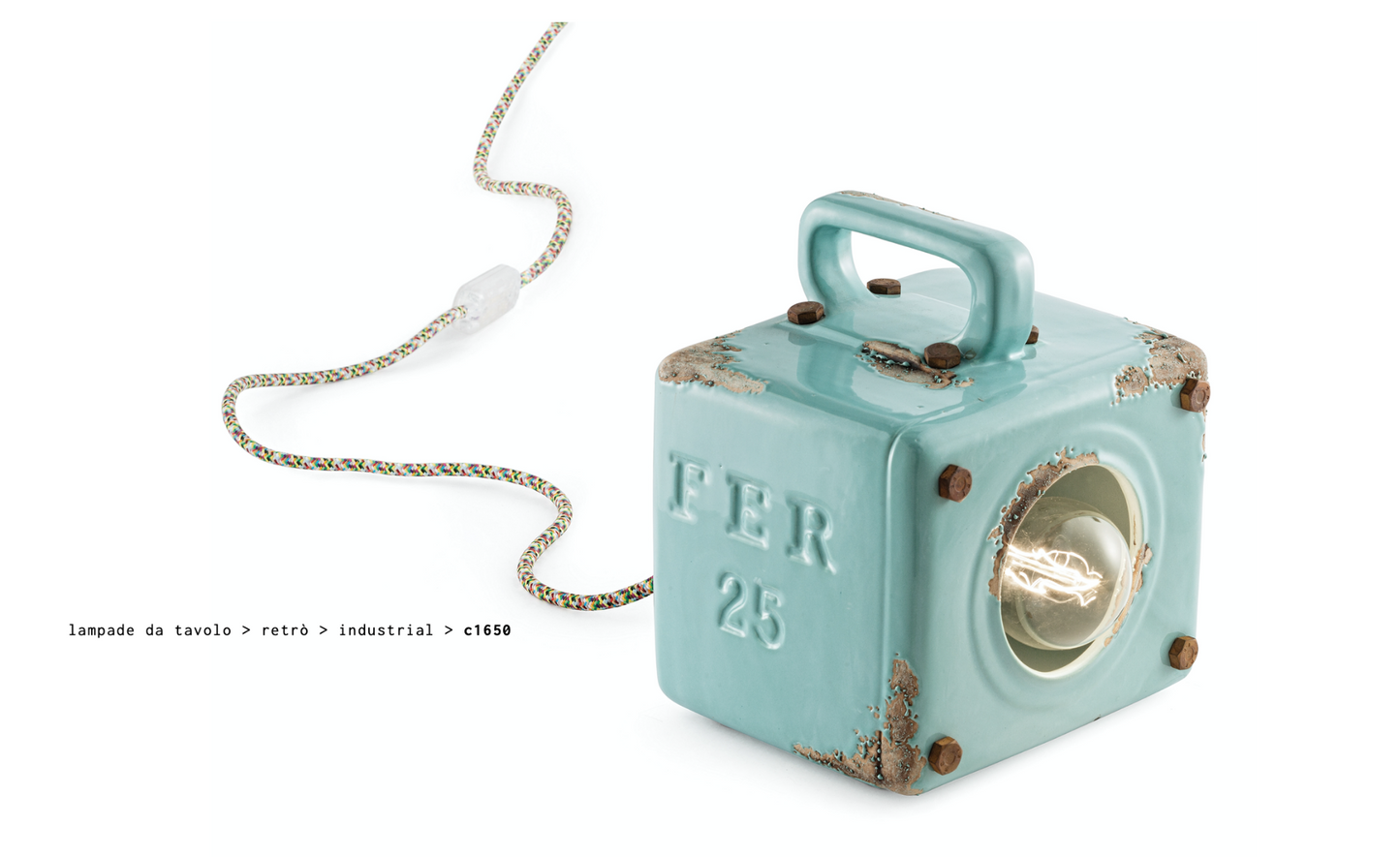imagen lámpara sobremesa Industrial C1650 azul claro