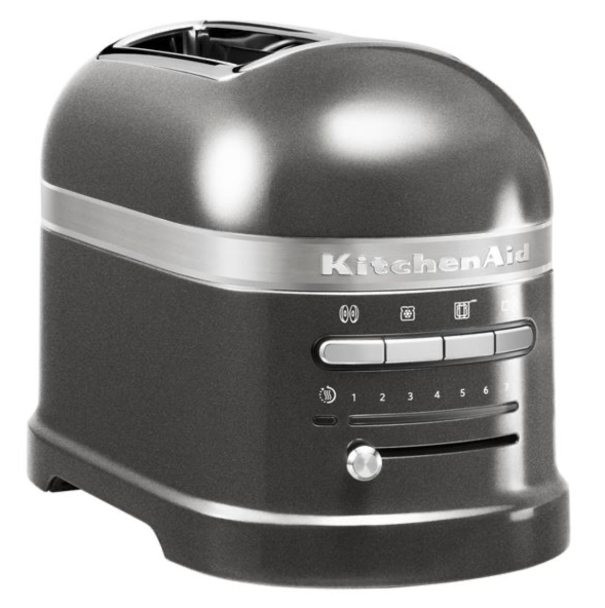 imagen tostador 2 ranuras Kitchen Aid Artisan plata medallón