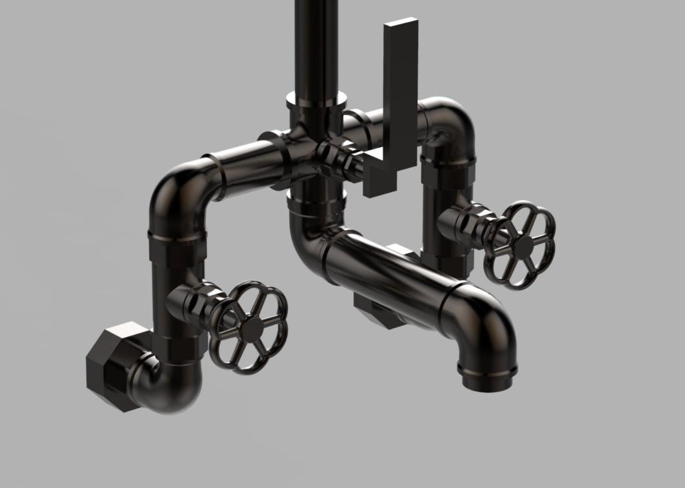 detalle grifería pared bañera RVMT314 en RAL negro