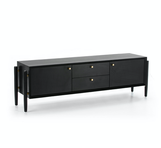 imagen mueble Tv madera negro