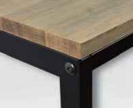 Banco de Madera y Acero Cubus de Crea collection estilo Industrial detalle
