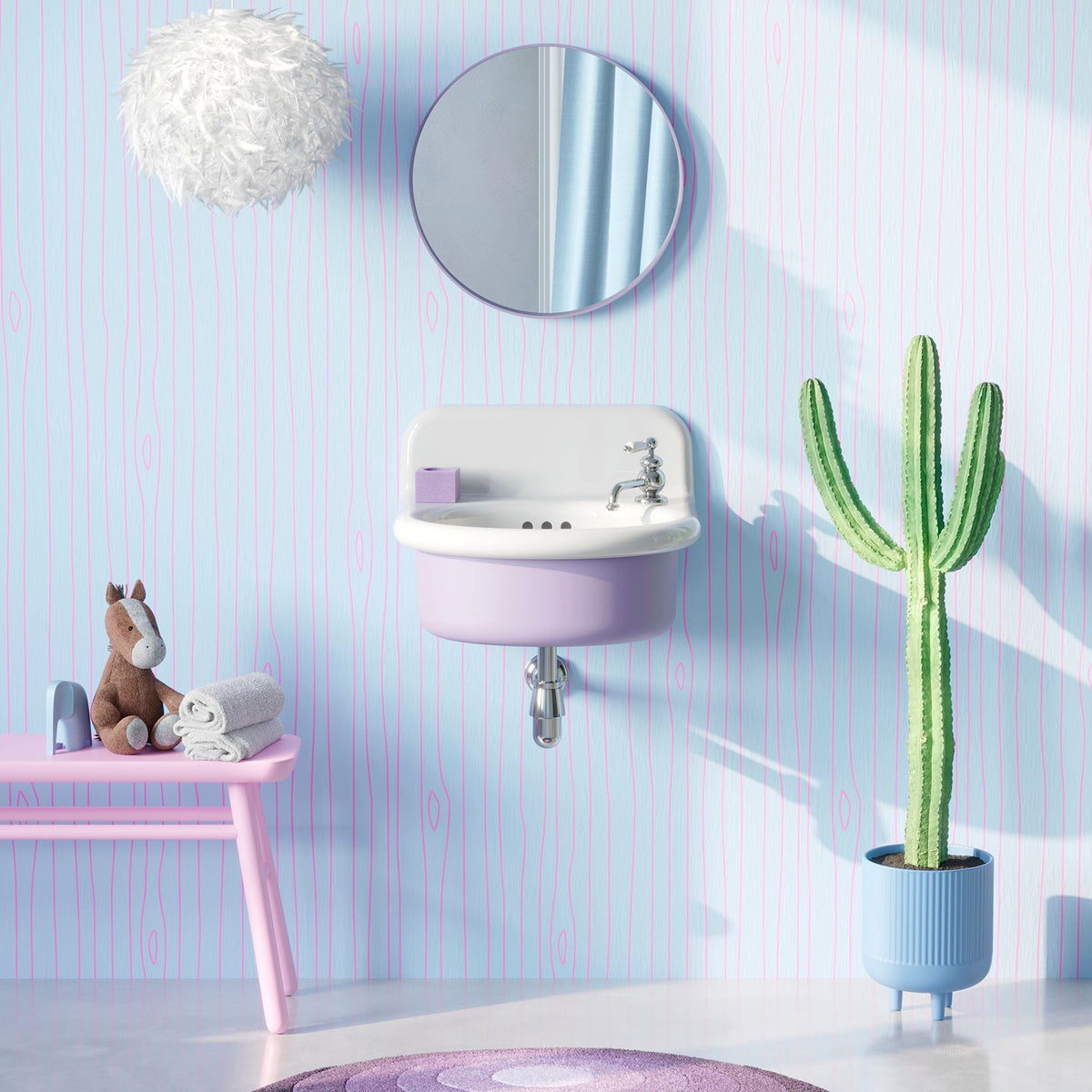 vista frontal lavabo True Colors Lite pequeño ovalado