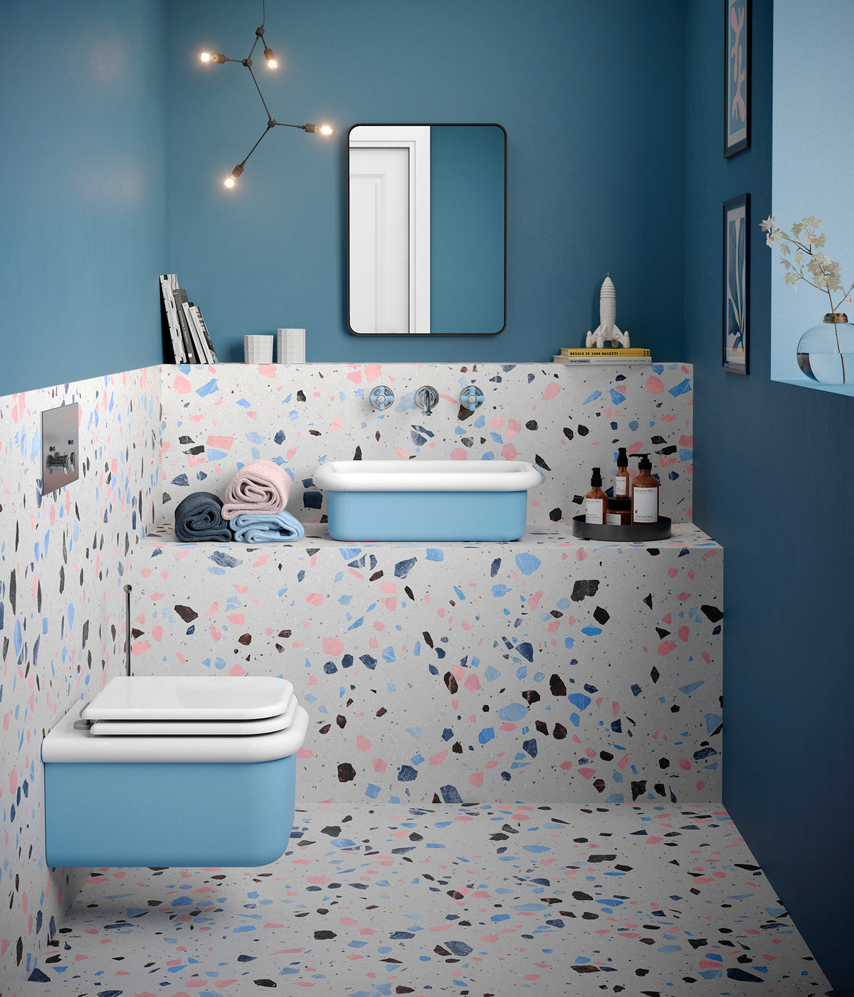 ambientación baño con lavabo True Colors Lite sobreencimera