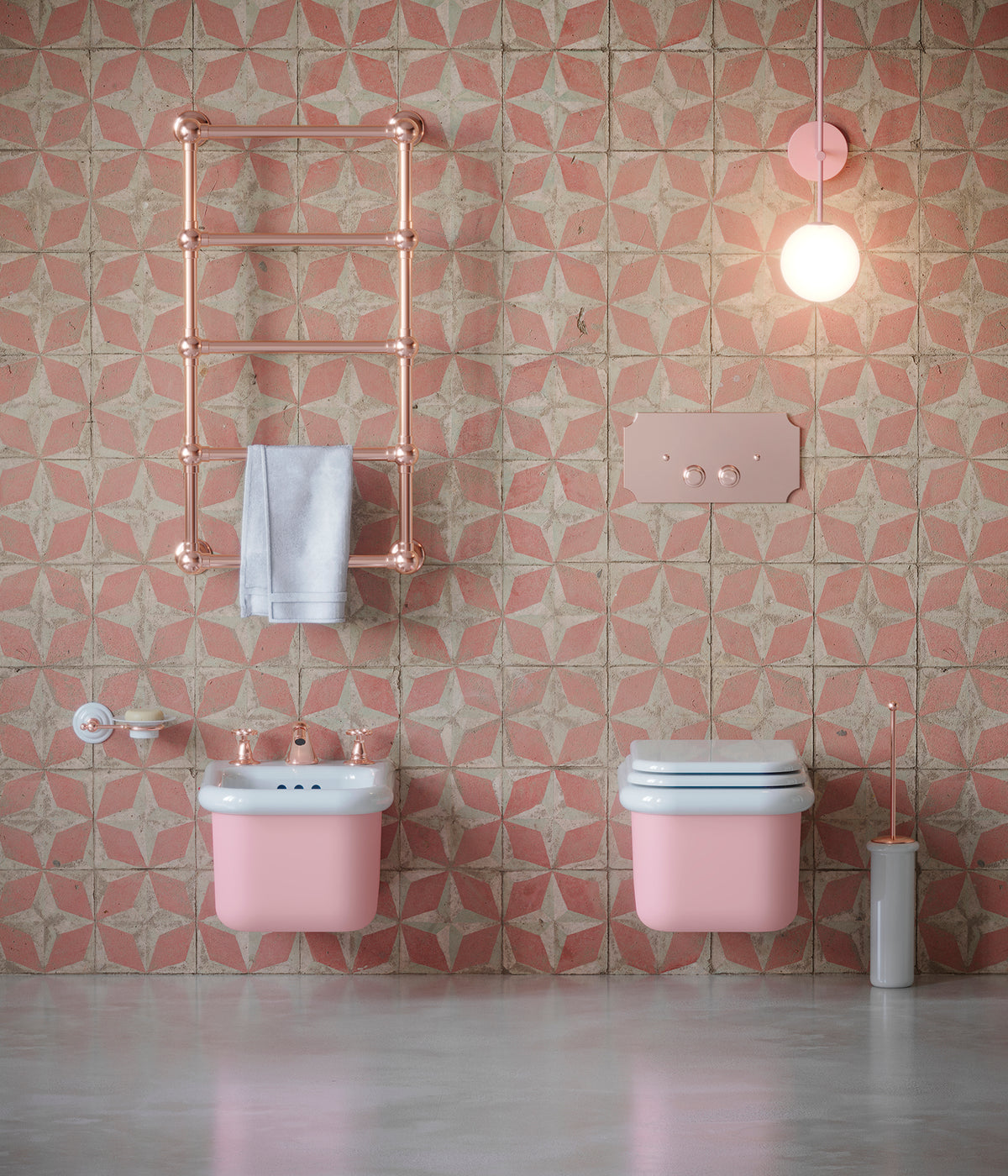 vista frontal wc y bidet suspendidos True Colors Lite
