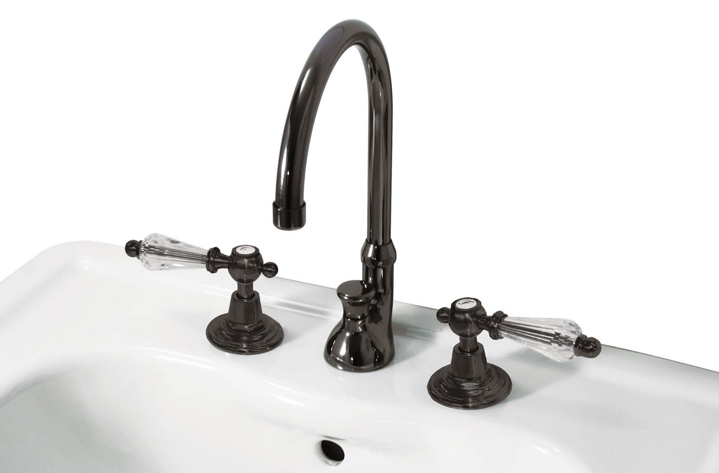 lavabo con grifería lavabo RL101 en níquel negro