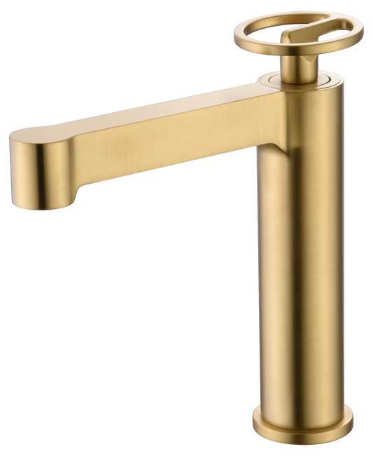 imagen griferia lavabo Olimpo oro cepillado