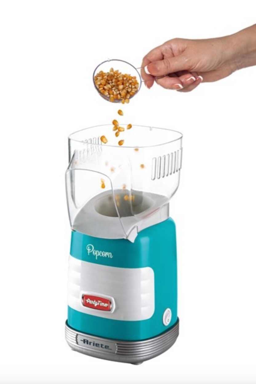 imagen máquina palomitas party Time Popper azul de Ariete estilo Retro